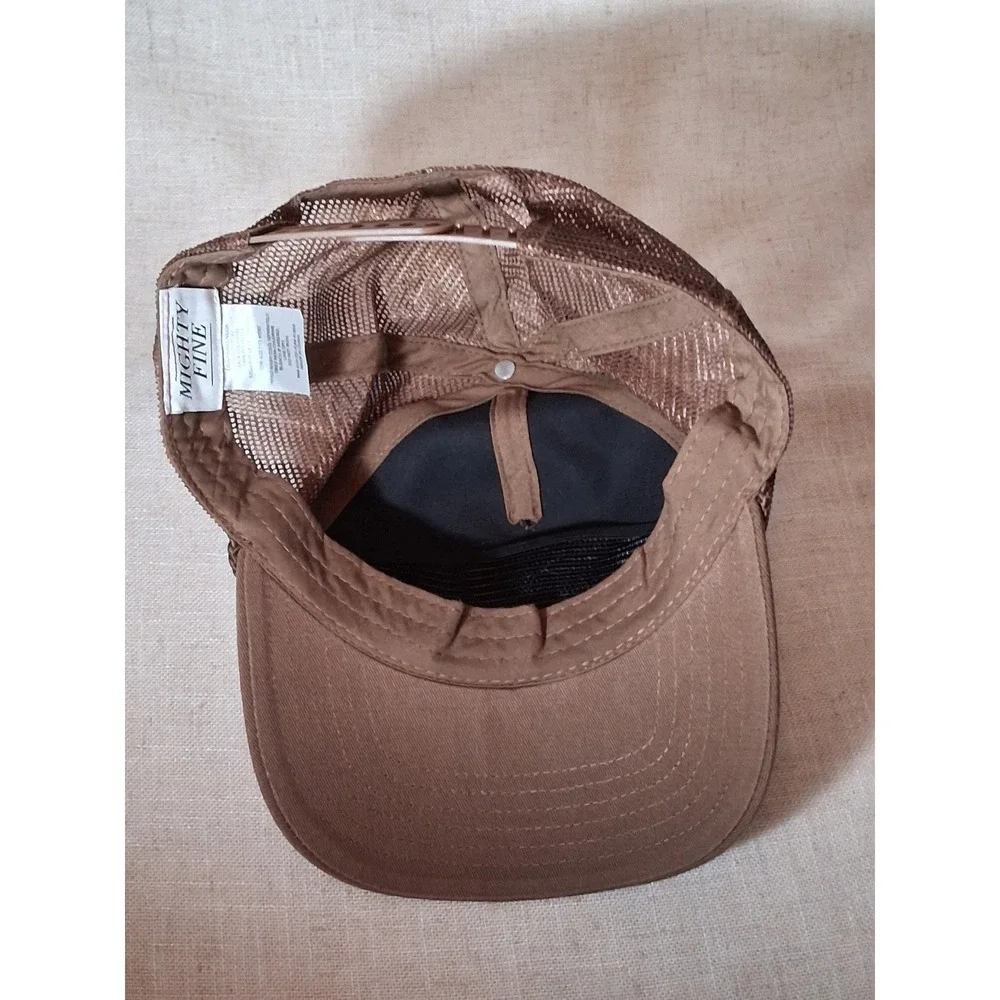Mighty Fine Western U Trucker Hat Brown Horse Patch Mesh Snapback Cap